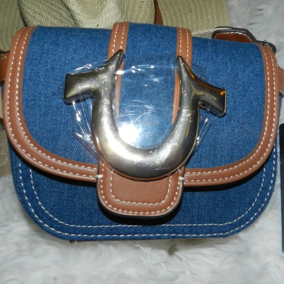 True Religion Crossbody Mini Flap Adjustable Strap Bag Blue Denim 🆕FAST😮💨⚡🚚 - Picture 4 of 15